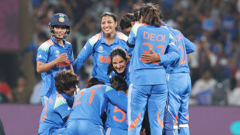 India women celebrate win vs Australia