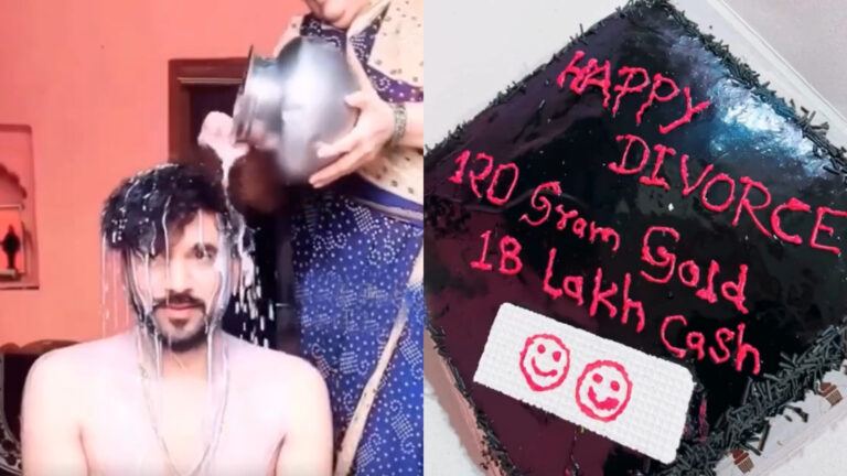 Indian man celebrates divorce happily