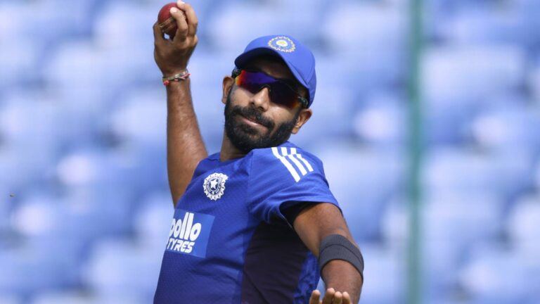 Jasprit Bumrah bowling during India vs West Indies Test