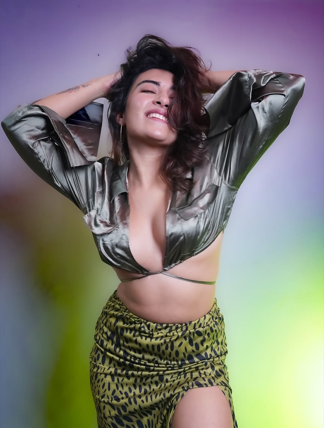 Jinal Joshi Smiles In Glossy Metallic Look