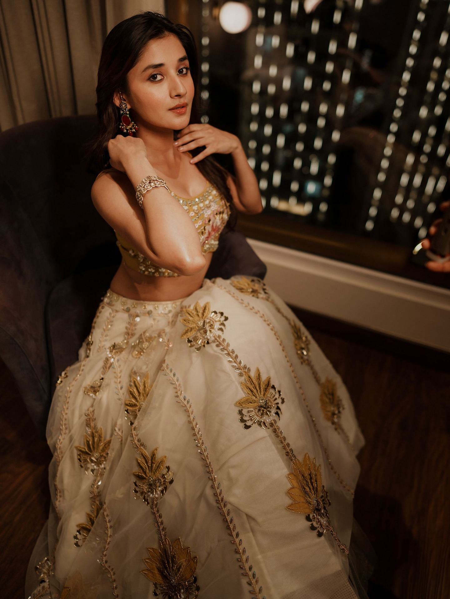 Kanika Mann Flaunts Golden Embroidery