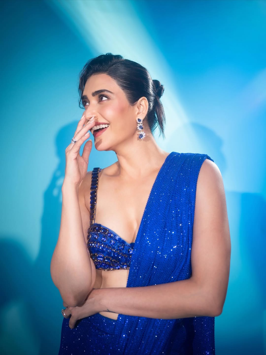 Karishma Tanna Elegant Look In Blue Outfit