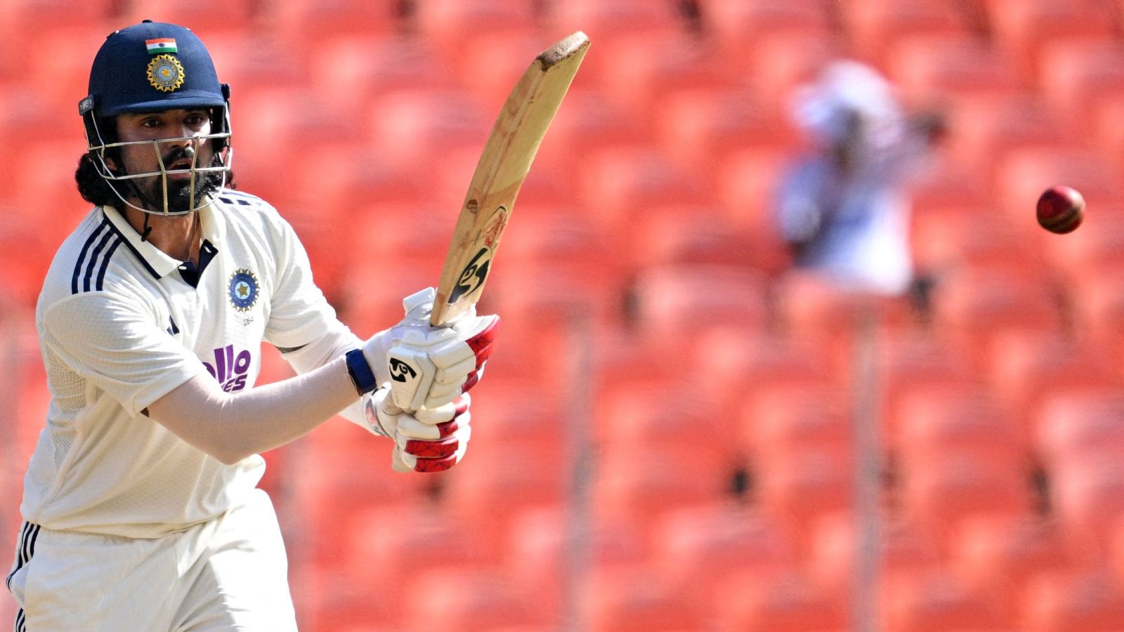 KL Rahul celebrates Test century in Ahmedabad