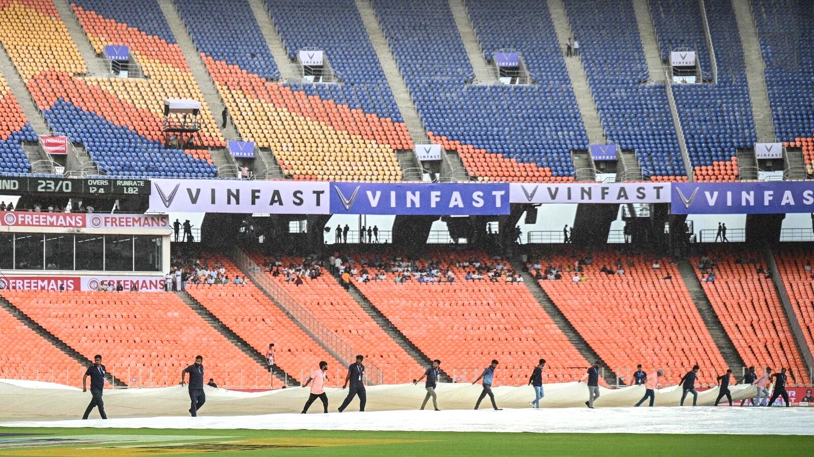 Empty stands at Ahmedabad Test match