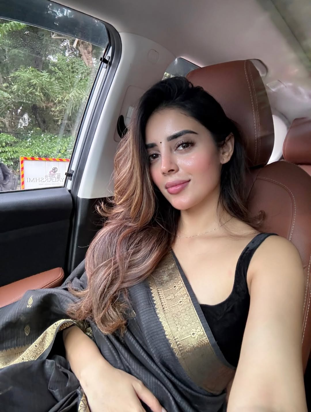 Kushitha Kallapu Elegant Pose In Car Selfie