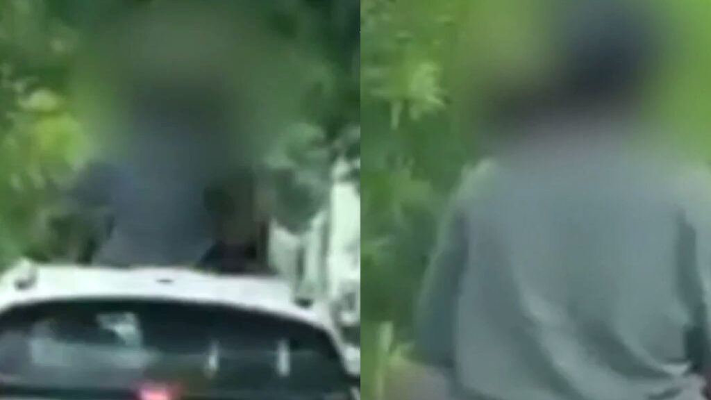 Ludhiana couple kissing on moving car