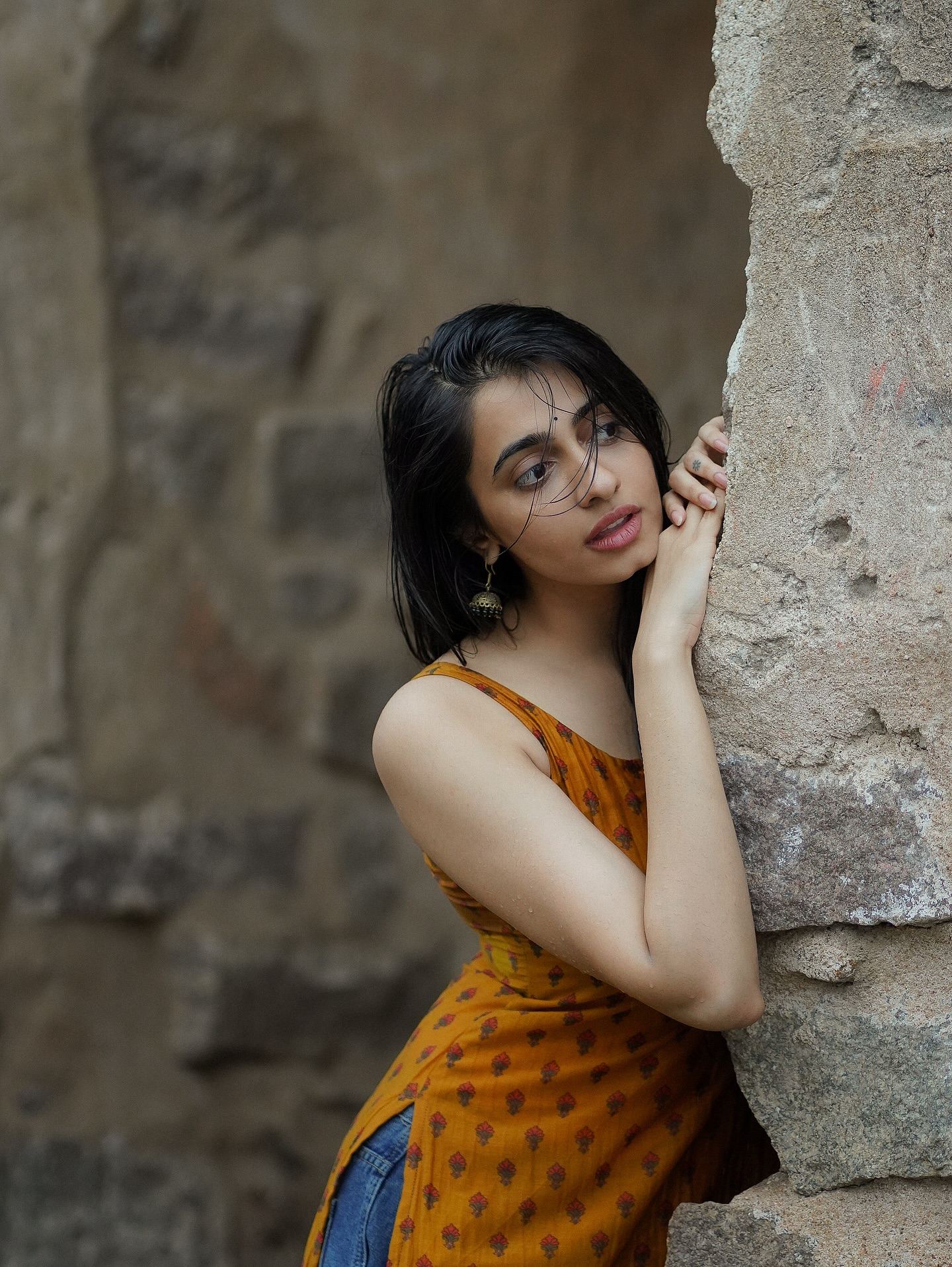 Maanasa Choudhary In Yellow Kurti Look