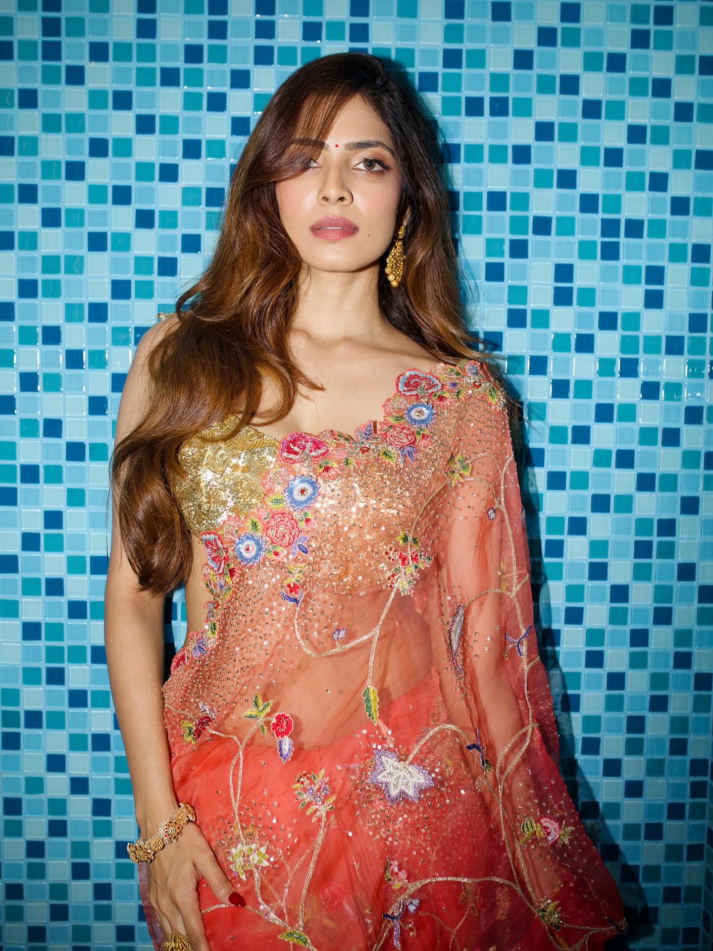 Malavika Mohanan Stunning Saree Glamour Look