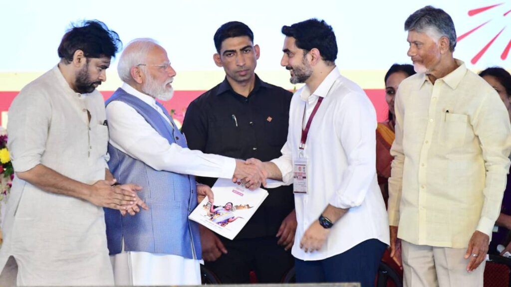 Modi’s warm gesture towards Nara Lokesh sparks buzz