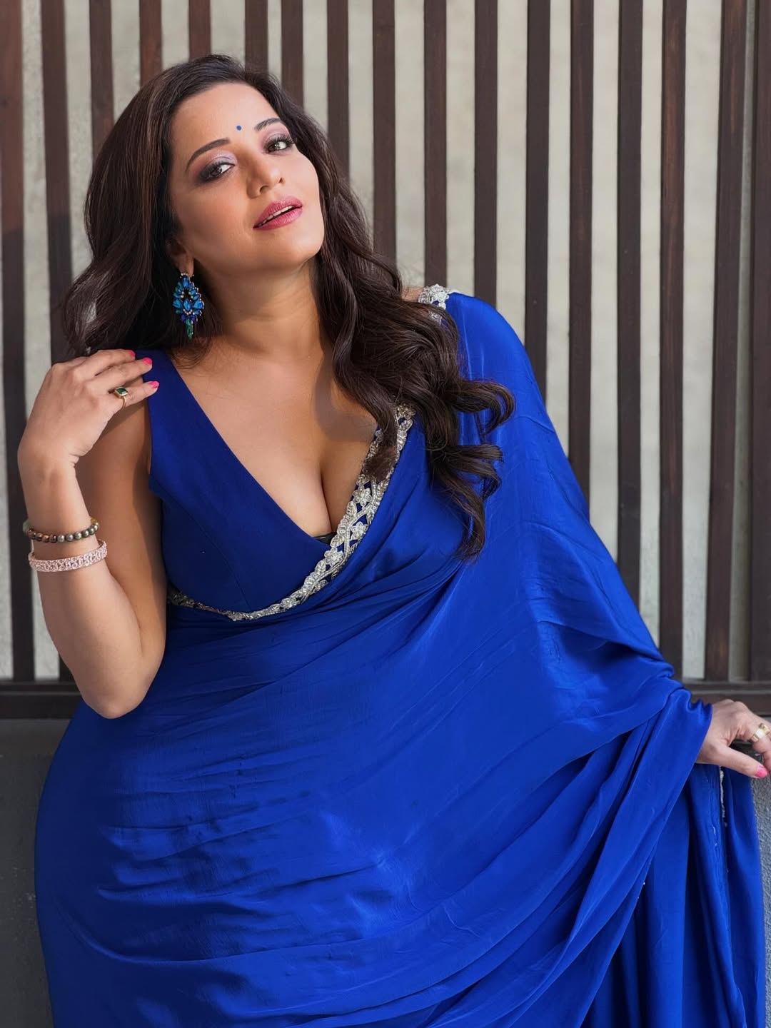 Monalisa Looks Stunning In Saree Drapes