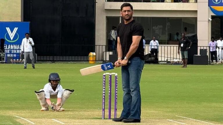 MS Dhoni inaugurates Velammal Cricket Stadium