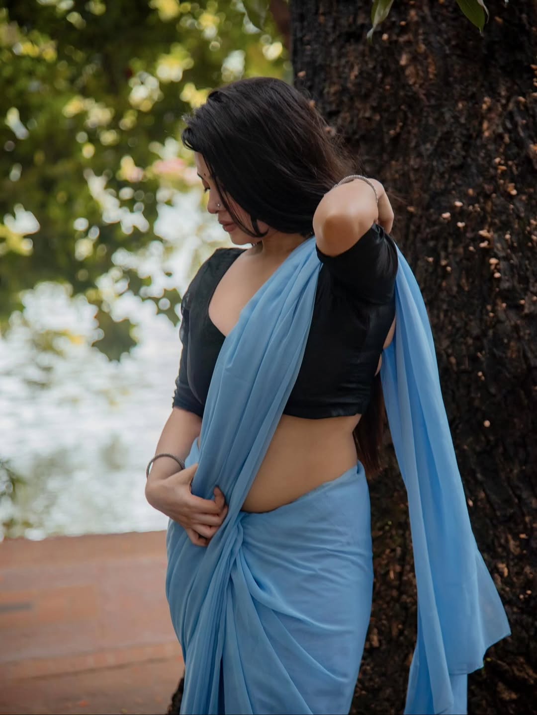 Mumtahina Jahan Sitting Saree Portrait