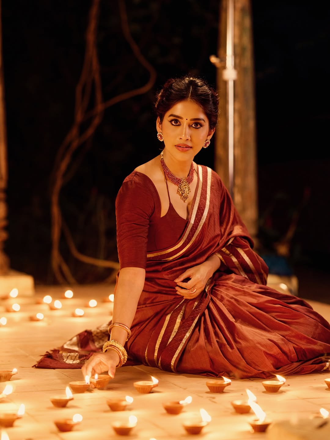 Nabha Natesh With Classic Festive Glow