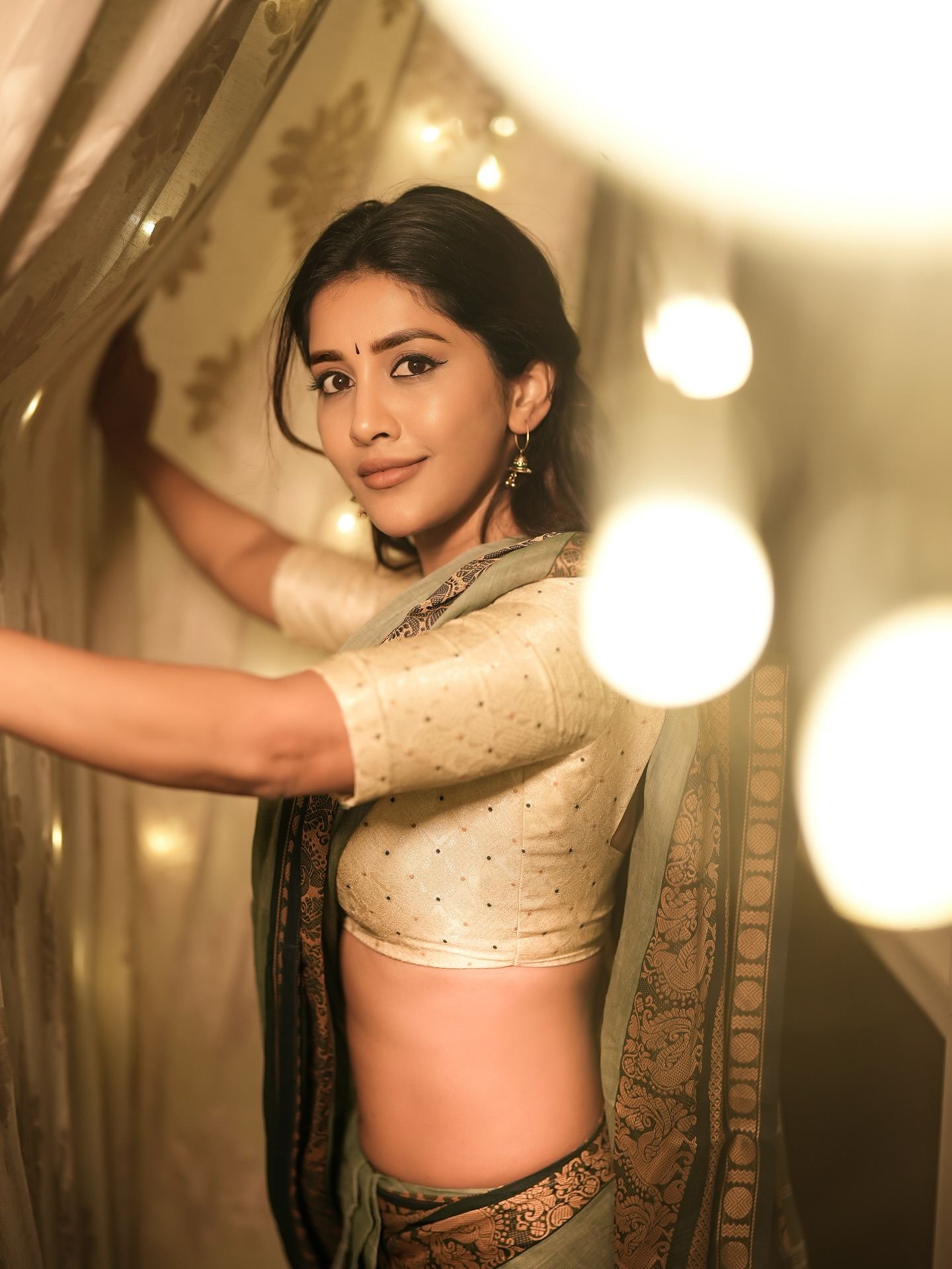 Nabha Natesh Flaunts Her Saree And Curvy Silhouette