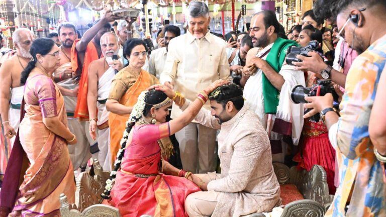 Nara Rohith Wedding Graced by Chandrababu Naidu