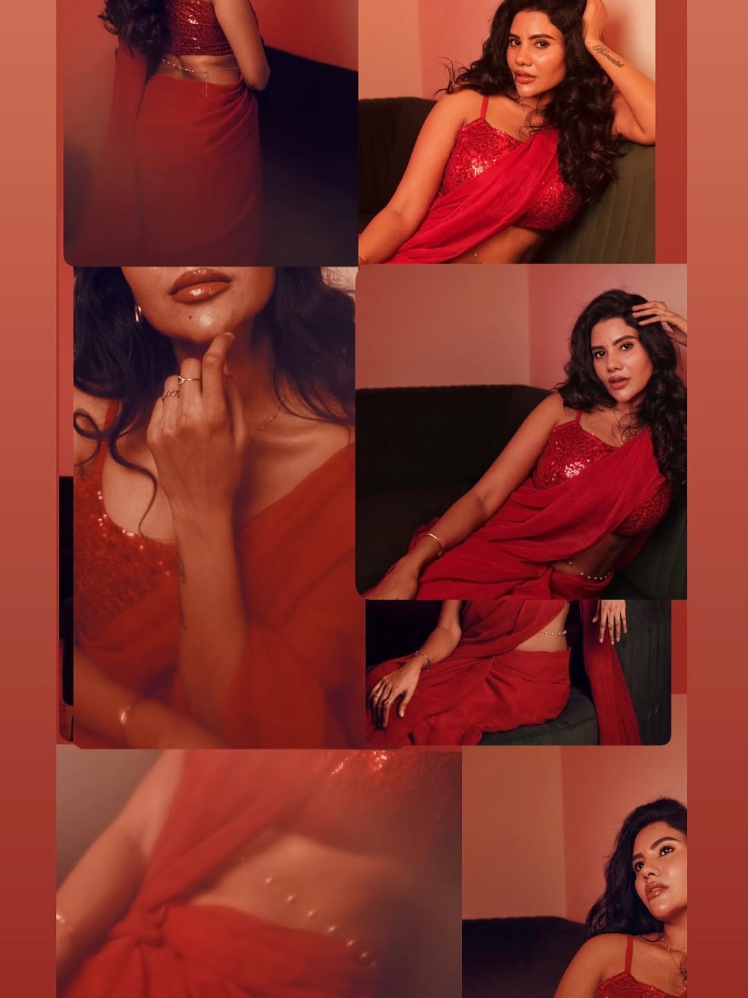 Nivisha Stunning Saree Photoshoot Look