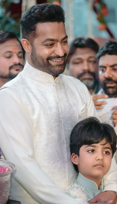NTR Family Stuns in Ethereal Pastels at Narne Nithiin’s Engagement