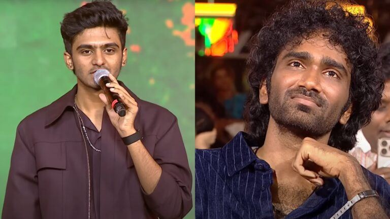 Pradeep Ranganathan and Sai Abhyankkar at Dude event