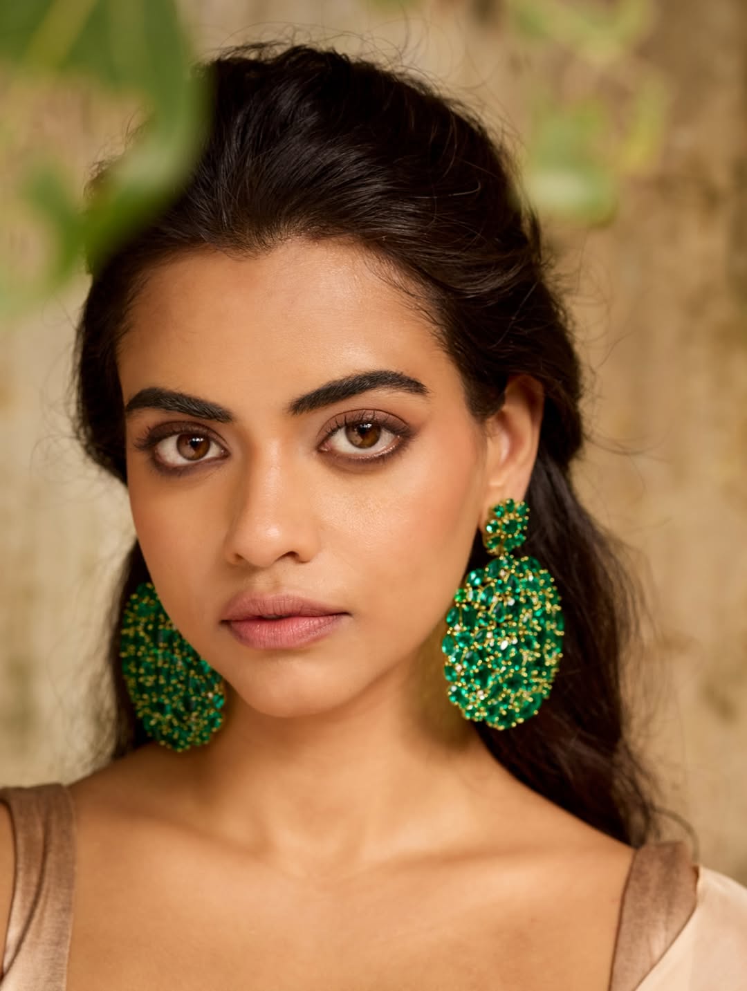Priyadarshini Chatterjee With Green Jewelry
