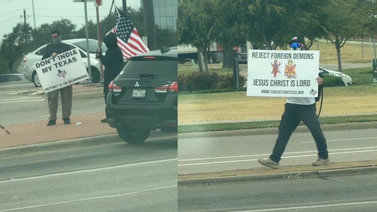 Protest against H1B holders in Irving