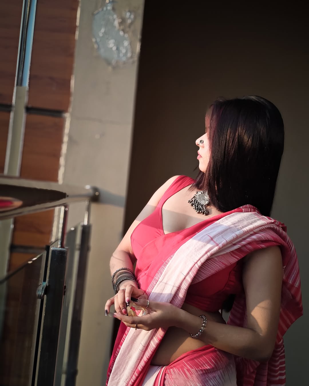 Raini Rai Modern Indian Look In Pink Drapes