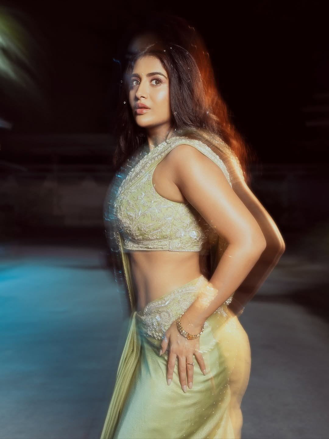 Rashi Singh Glows In Lime Saree Look