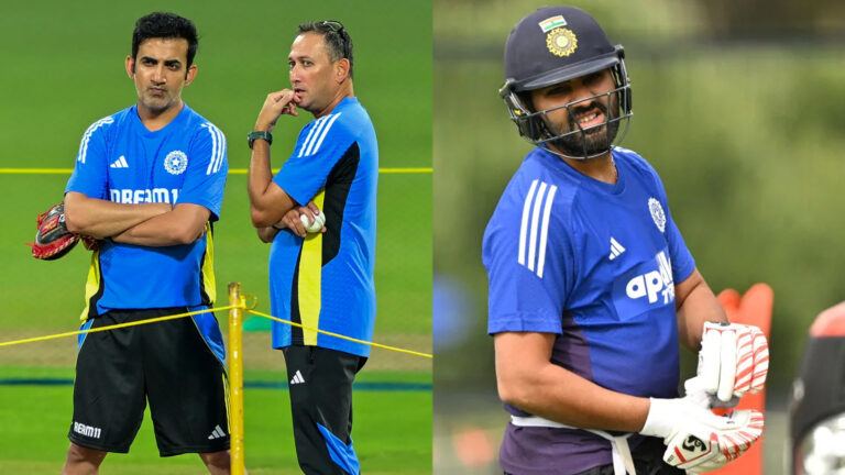 Ajit Agarkar and Gautam Gambhir meet Team India players