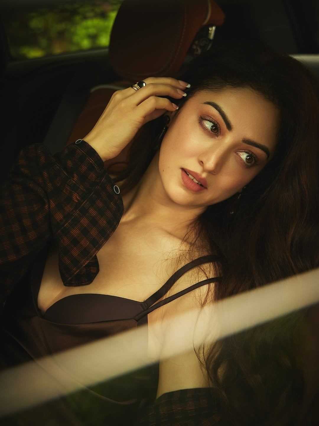 Sandeepa Dhar In Sultry Brown Satin Mood