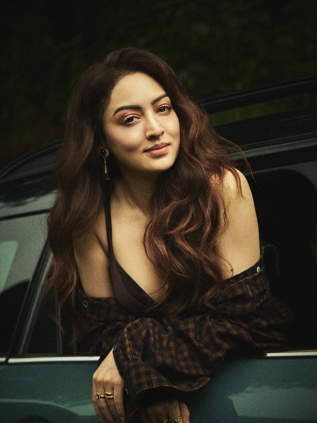 Sandeepa Dhar Relaxing Inside Car In Style