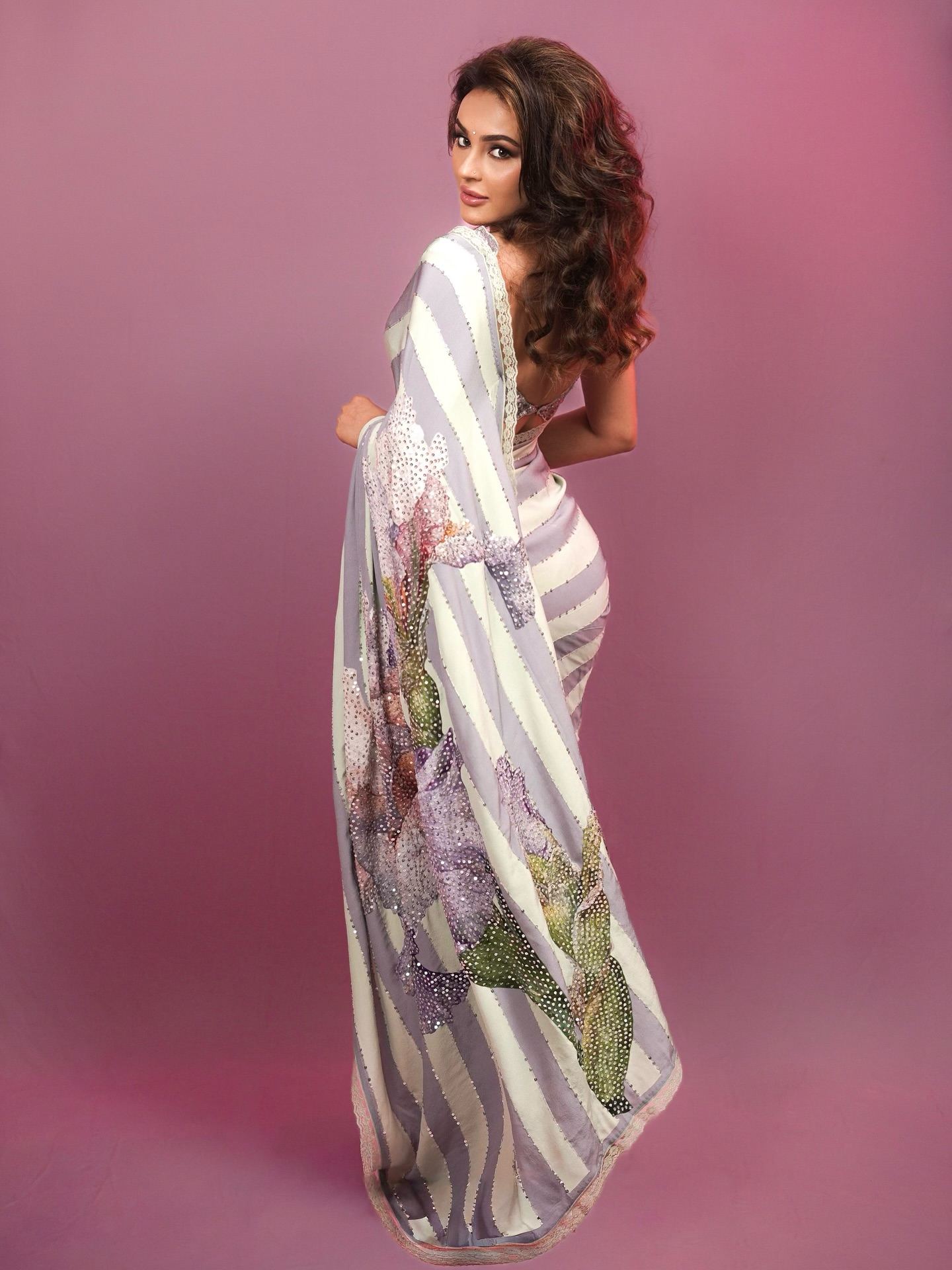 Seerat Kapoor Designer Saree Bold Close Look