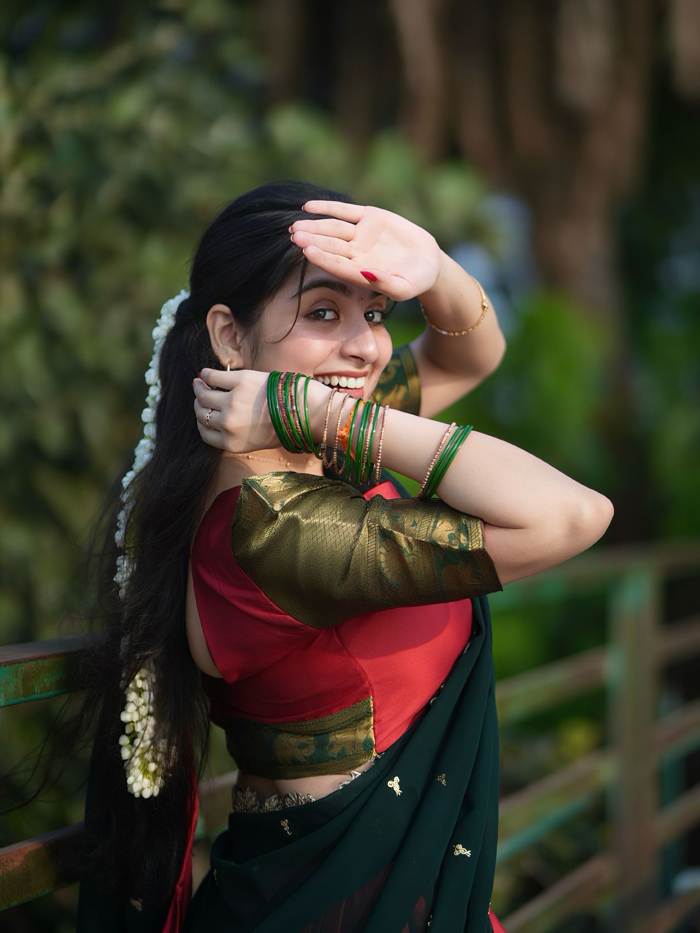 Soumya Sharma Dazzles In Red Saree