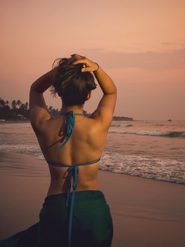Tanya Handa Glows Under A Fiery Sunset Sky