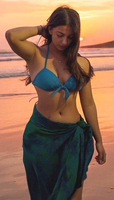Tanya Handa Turns Heads In Teal Swimwear Look