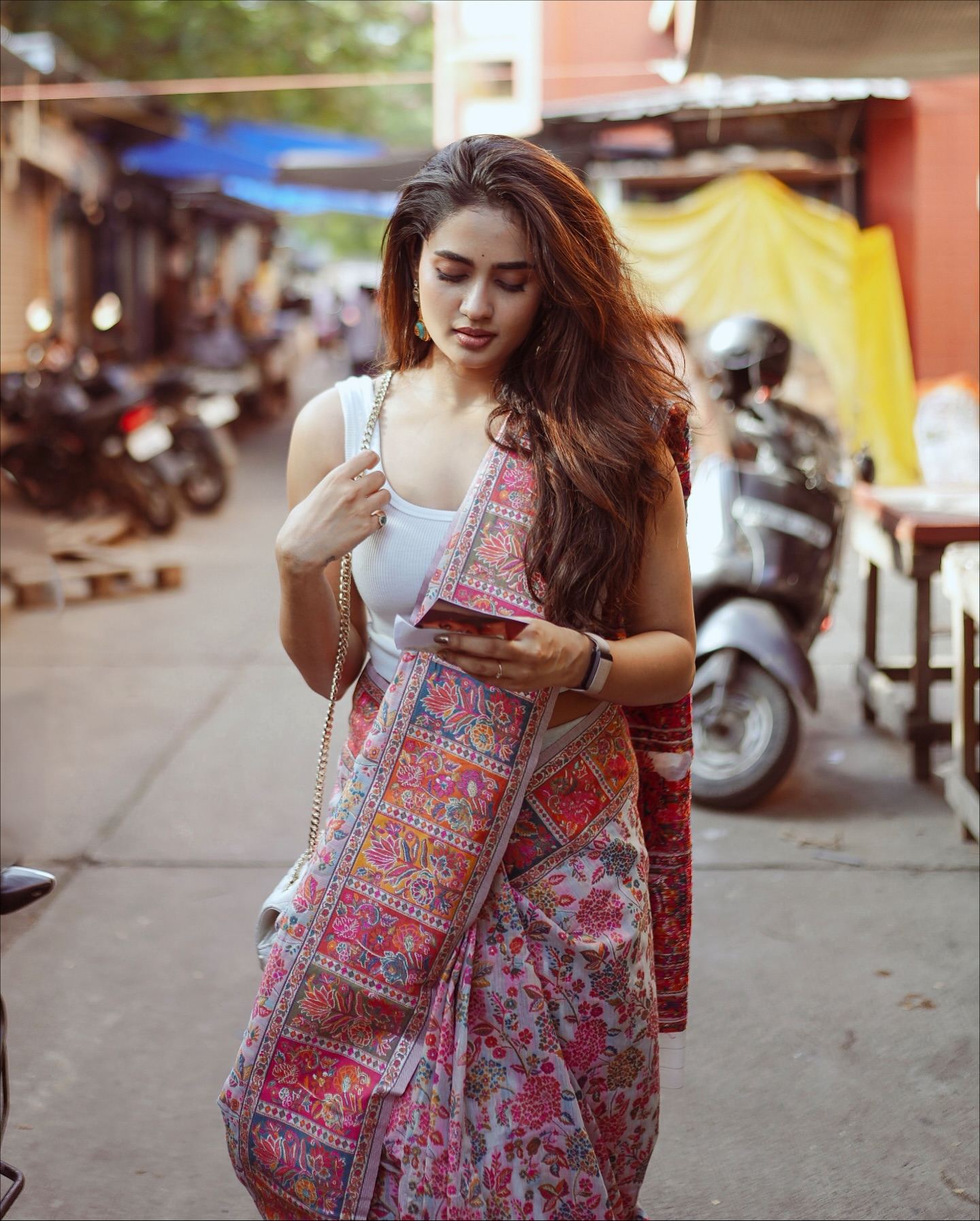 Teju Ashwini Glows In Casual Saree Look