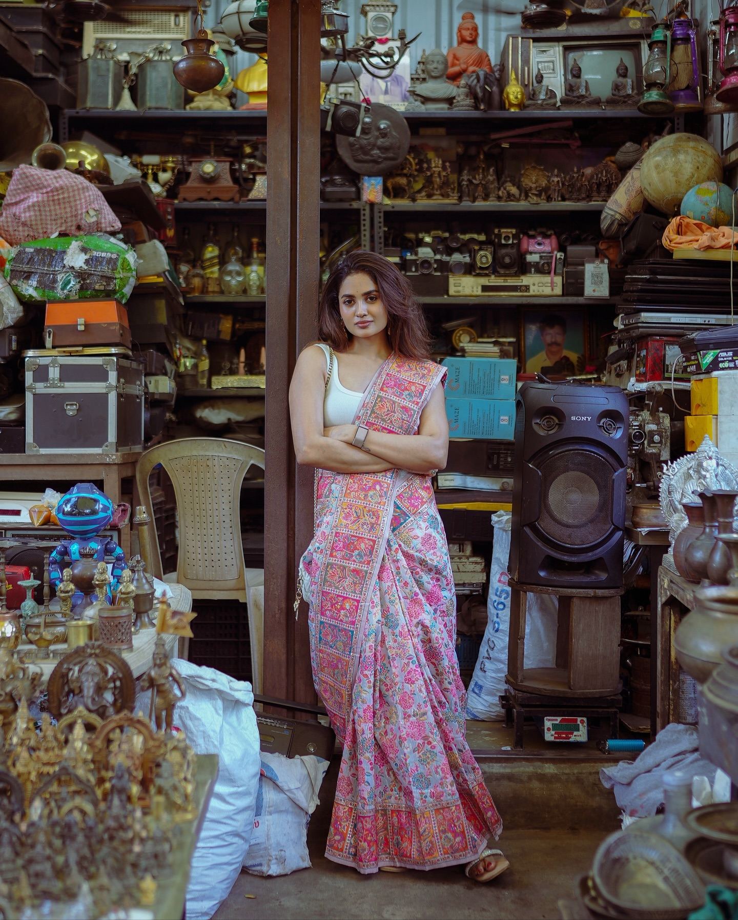 Teju Ashwini Saree Look