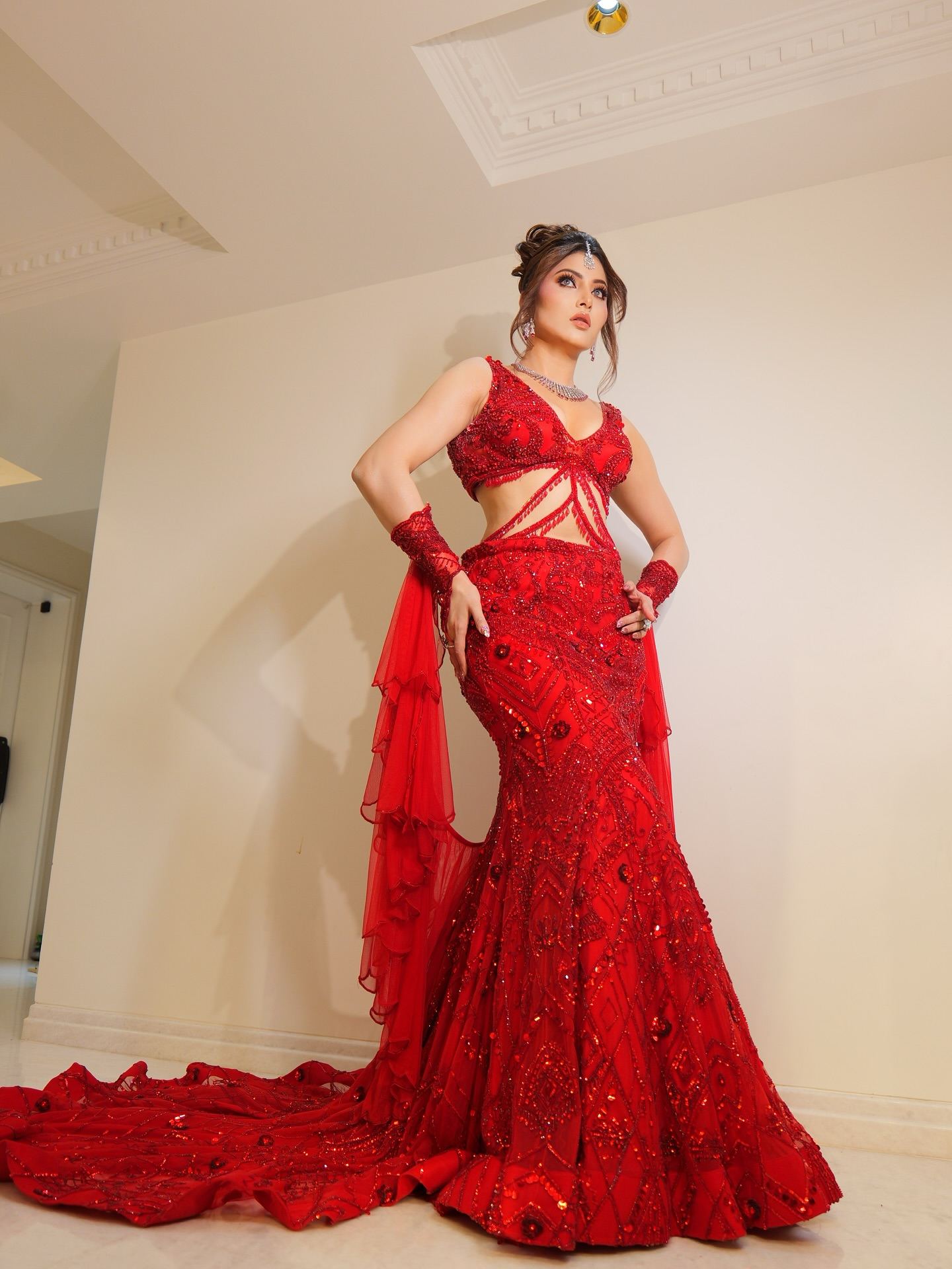 Urvashi Rautela Stuns In Bridal Outfit