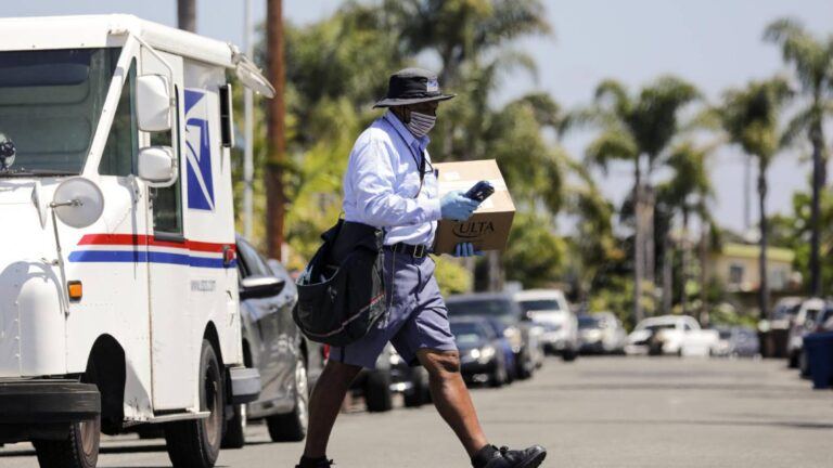 USPS truck delivering immigration mail