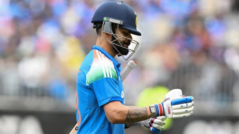 Virat Kohli walks off after duck in Adelaide