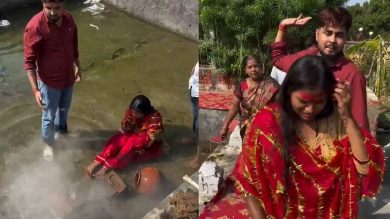 Woman in staged ritual video