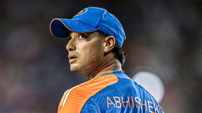 Abhishek Sharma during India A ODI match