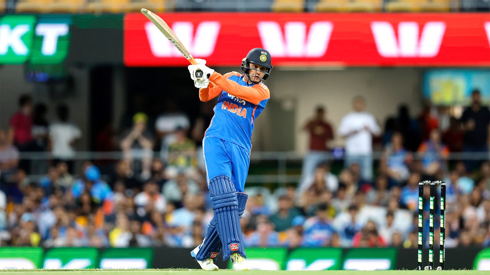 Abhishek Sharma celebrates T20I milestone