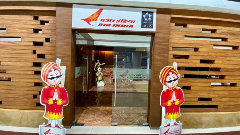 Air India loyalty member at airport lounge