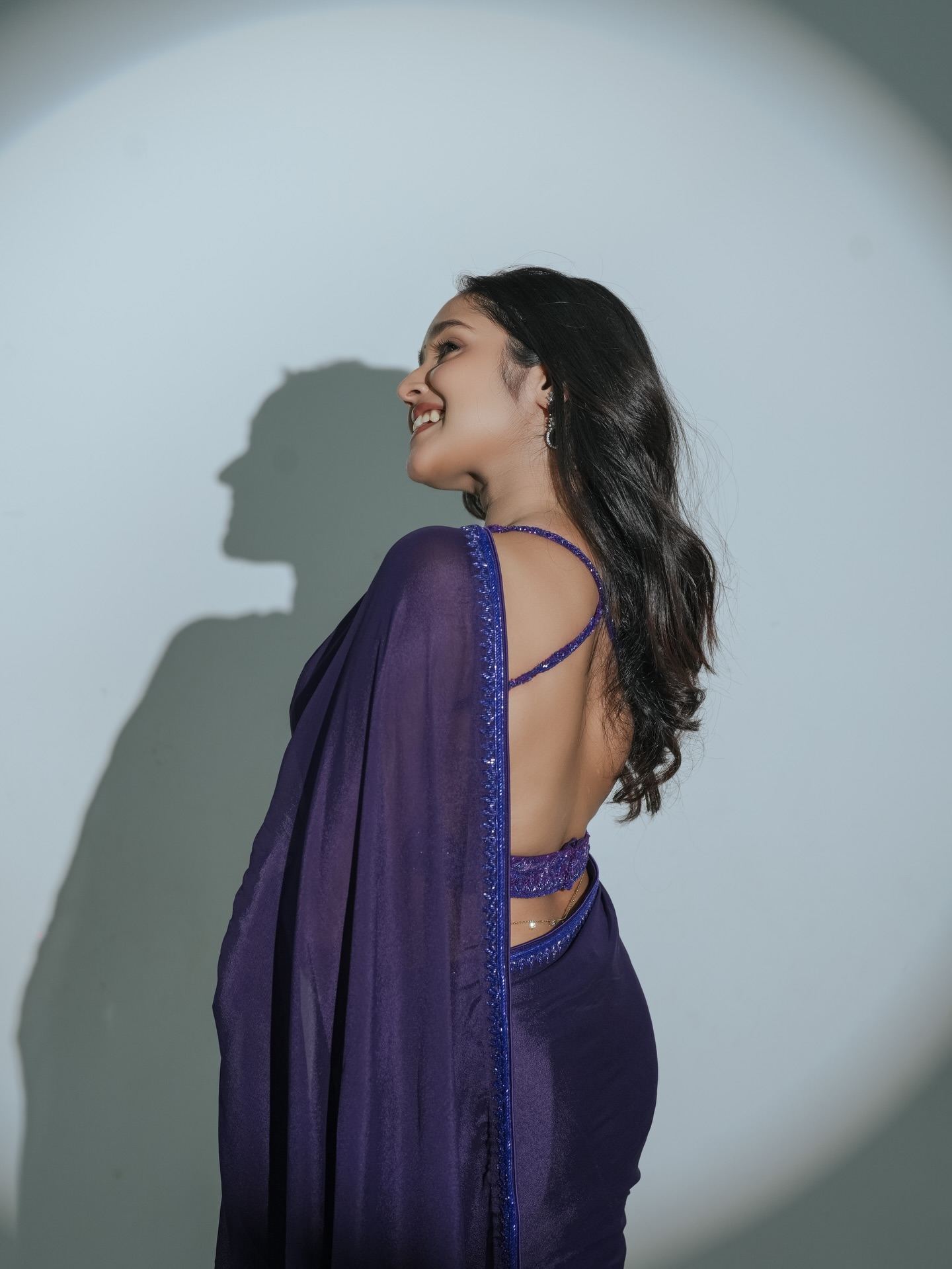 Anikha Surendran Smiling In Stylish Saree