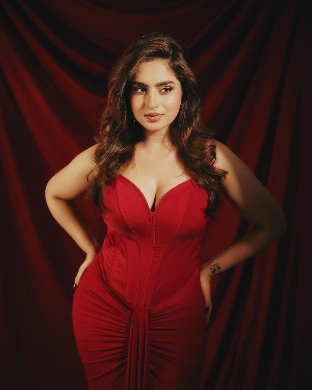 Ayesha Khan's Confident Stance In A Bold Dress
