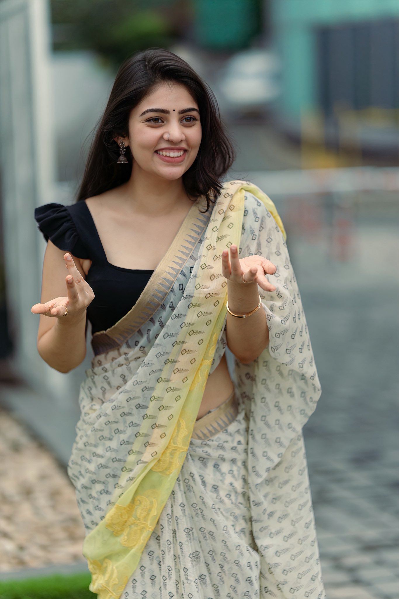 Bandhavi Sridhar's Playful Pout In A Saree