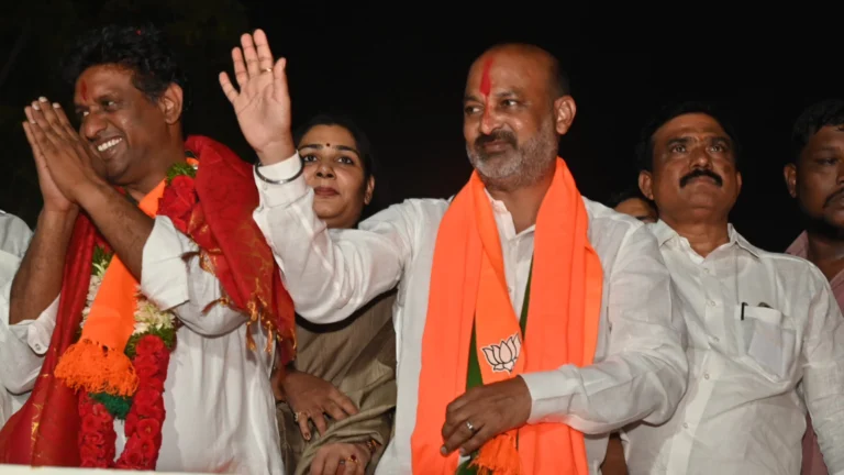 Bandi Sanjay speaking at Jubilee Hills by-election rally in Telangana