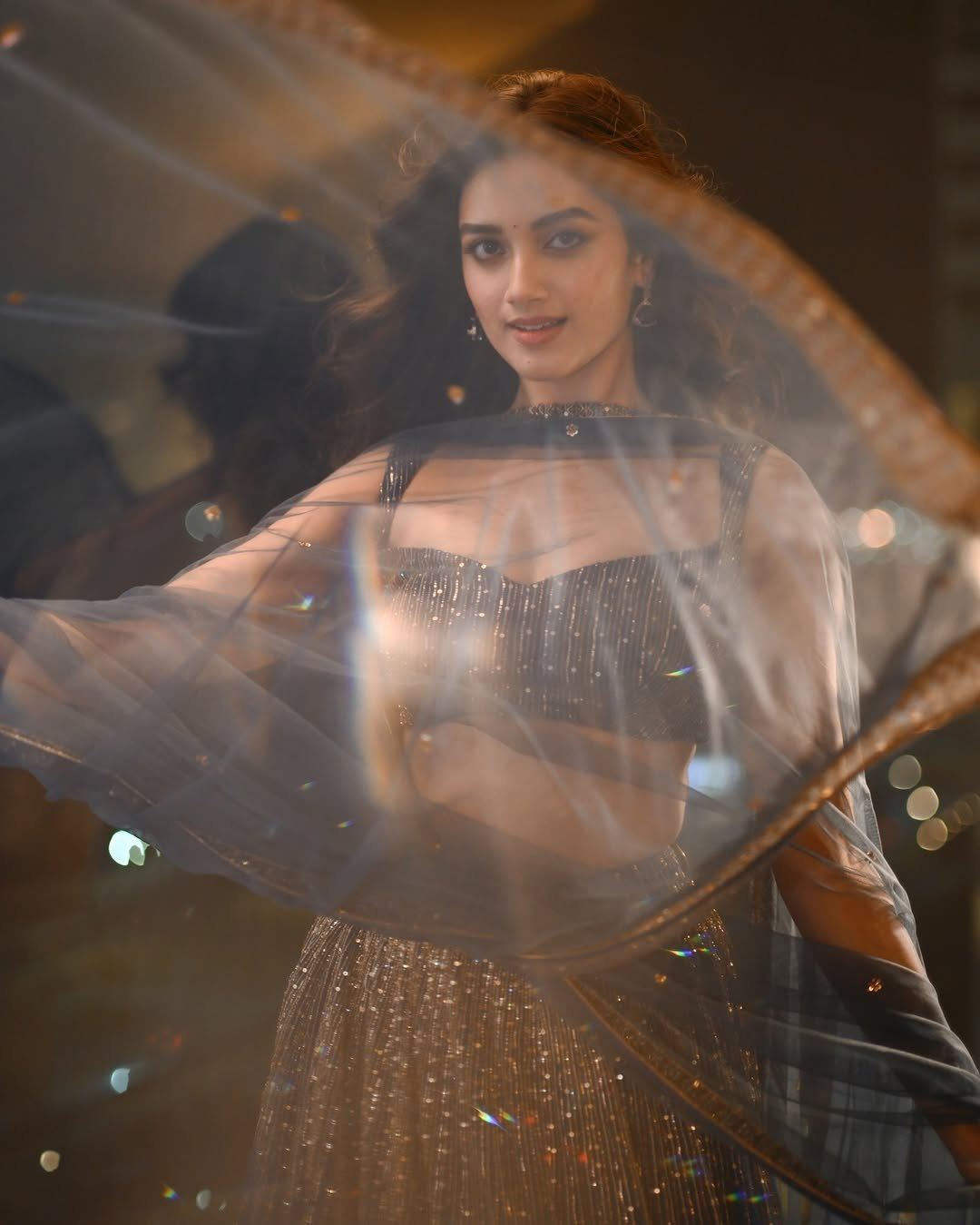 The Actress Poses With A Sheer Dupatta In Hand