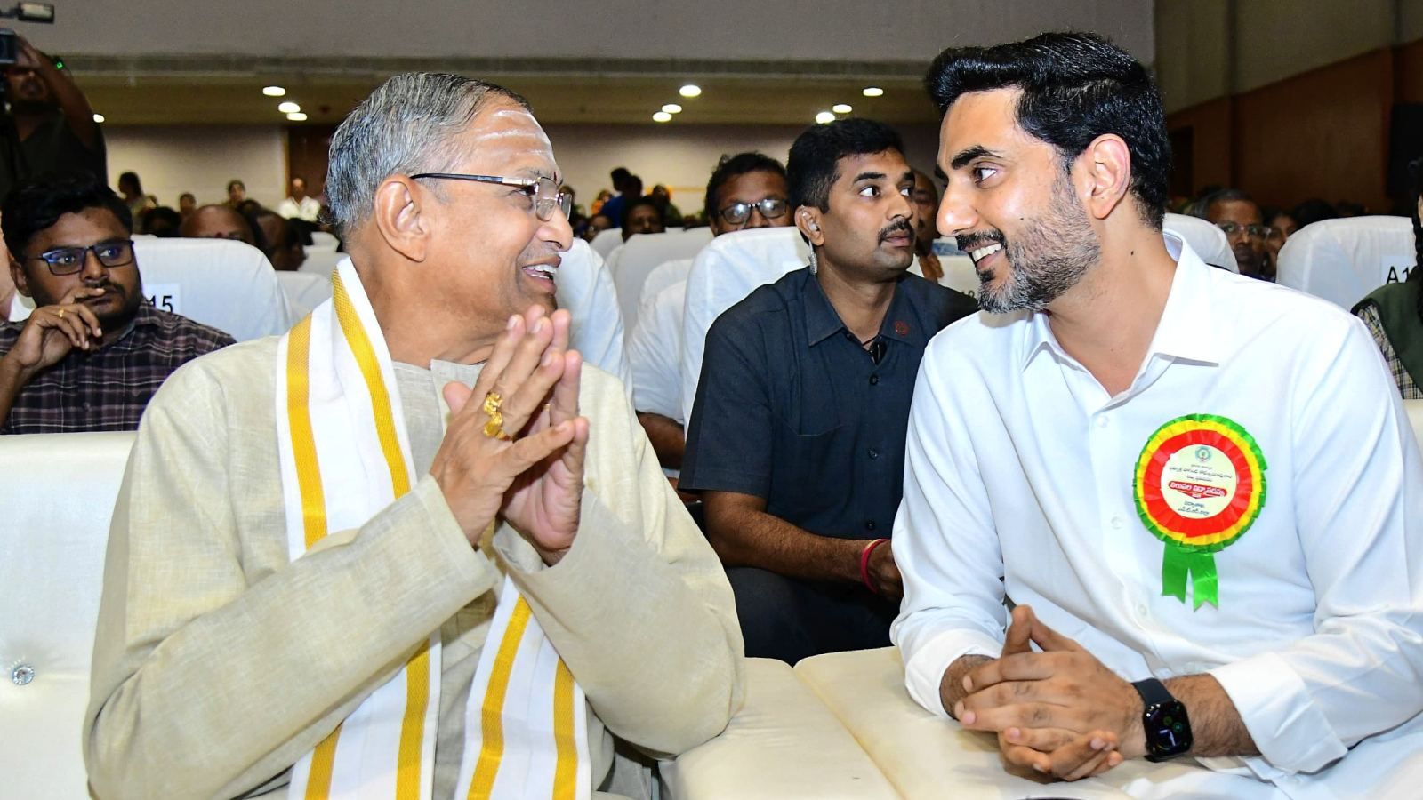 Chaganti Koteshwara Rao delivering a family values speech in Vijayawada