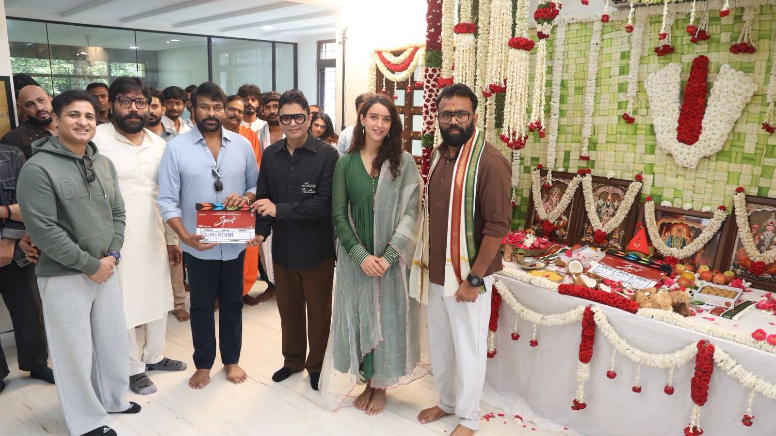 Chiranjeevi kicks off Prabhas and Sandeep Reddy Vanga's Spirit