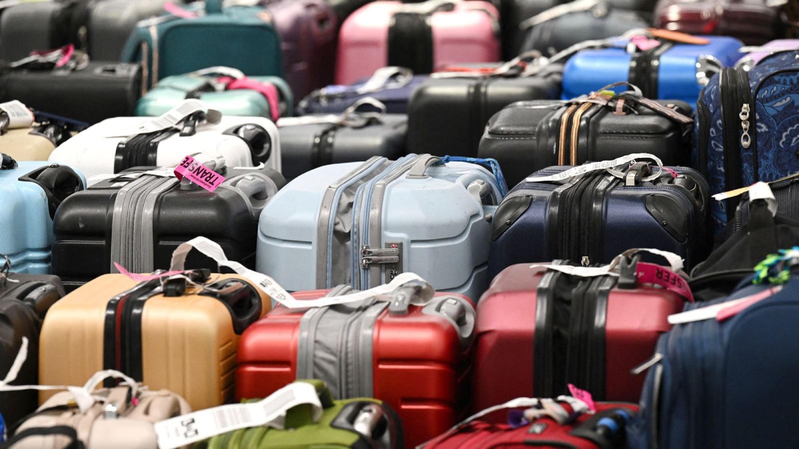 Damaged baggage after heavy rain